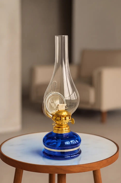 Mavi Dekoratif Fitilli Gaz Lambası HM-01