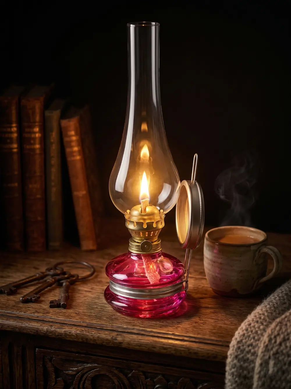 Pembe Dekoratif Fitilli Gaz Lambası HM-01