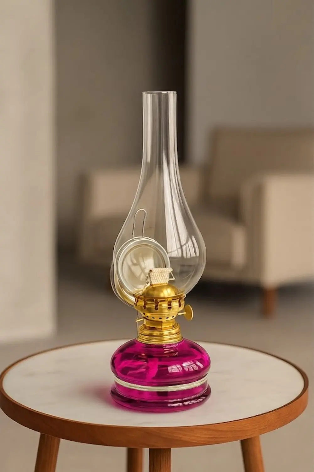 Sarı Dekoratif Fitilli Gaz Lambası HM-01