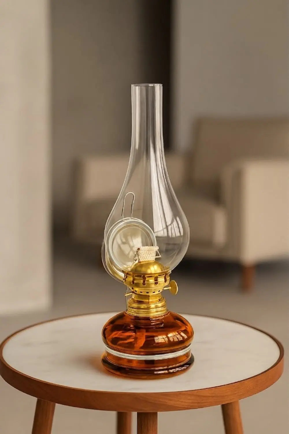 Turuncu Dekoratif Fitilli Gaz Lambası HM-01