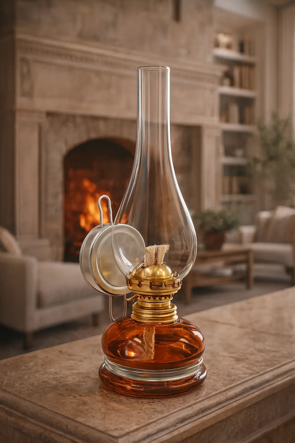 Turuncu Dekoratif Fitilli Gaz Lambası HM-01