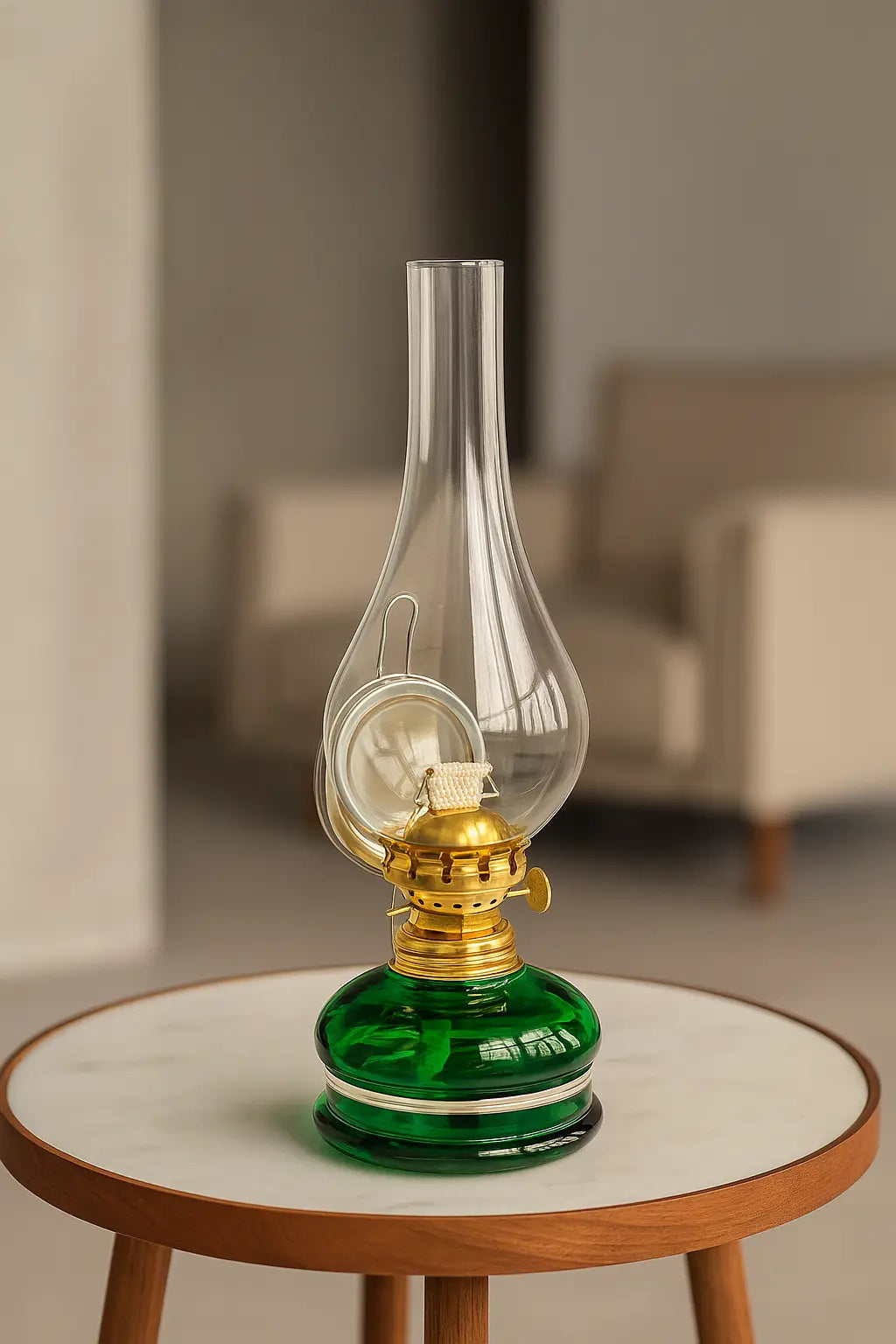 Yeşil Dekoratif Fitilli Gaz Lambası HM-01
